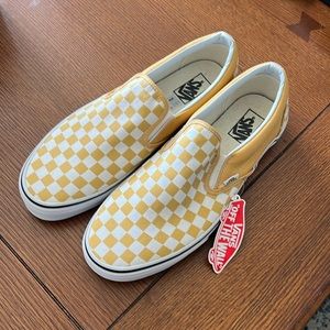 Vans Yellow Checkerboard slip one. New with tags (no box)